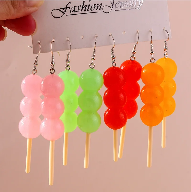 Aihua милые яркие цвета леденцы серьги для женщин и девочек забавные имитация еды