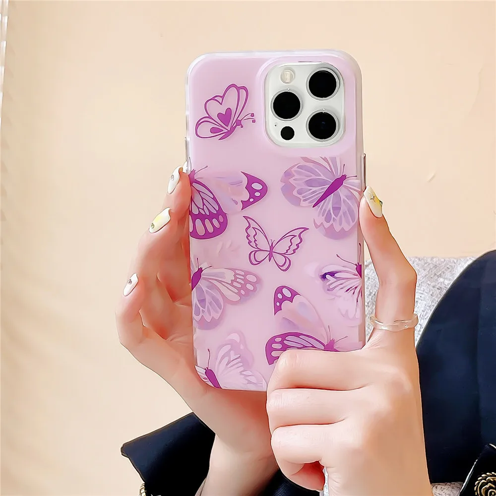 

Purple Butterfly Phone Cover Case for iPhone 15 14 13 12 11 Pro Max
