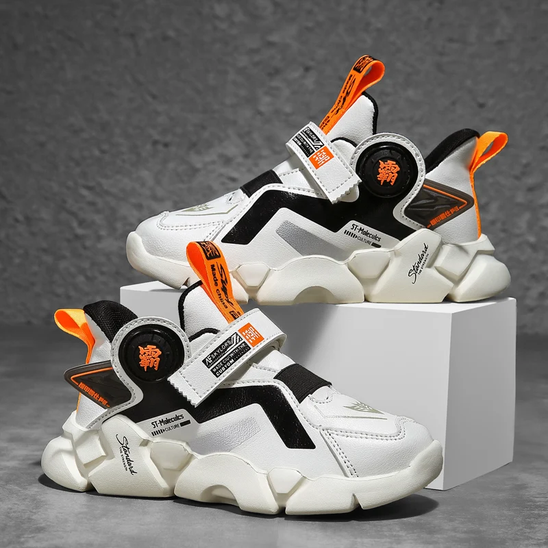 Brand Kids Running Shoes Cartoon Boys Sports Tennis Shoes Comfortable Children Basketball Shoes Thick Sole Non-slip Kids Shoes