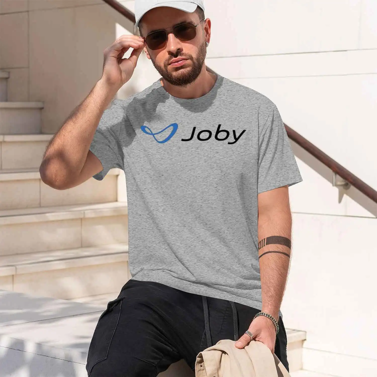 Фото Новая мужская забавная футболка с логотипом Joby Aviation, размер США S-XXL, винтажная, с эффектом потертости, удобная, в стиле стритвир, универсальная, модная, модель 2026 года. №3
