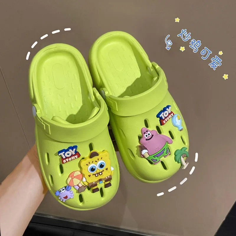 Сандалии женские в виде пещер Нескользящие летние босоножки Губка Боб Баотоу