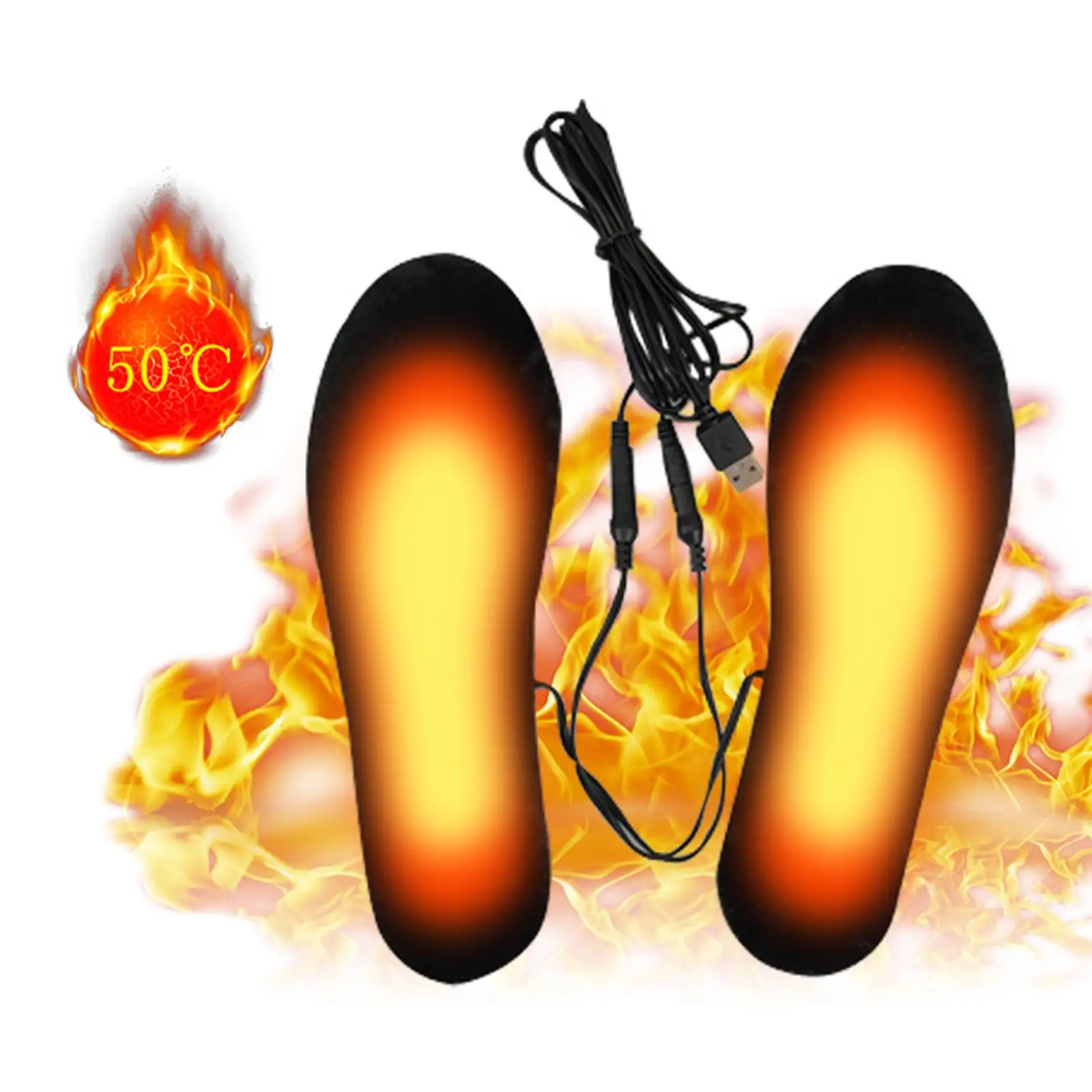 

Unisex USB Electric Heated Shoe Insoles Feet Heater Warm Washable Pad Winter