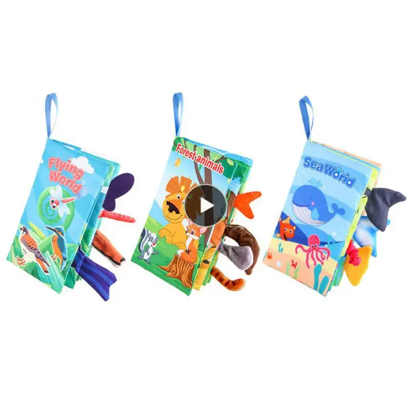 

Flying Animal Palm Book 4 Pages 8 Sides Dirt Resistant Sea Land And Air Tail Cloth Book Funny Early Teaching Durable Washable
