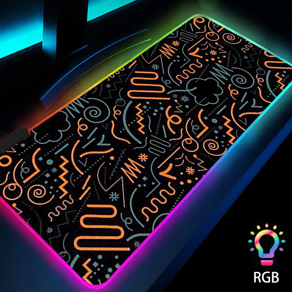 

Minimalist Mouse Pad with Backlight Special Design Computer Accessories Aesthetic Carpet Gaming Offices Led Rgb 900x300 Deskmats