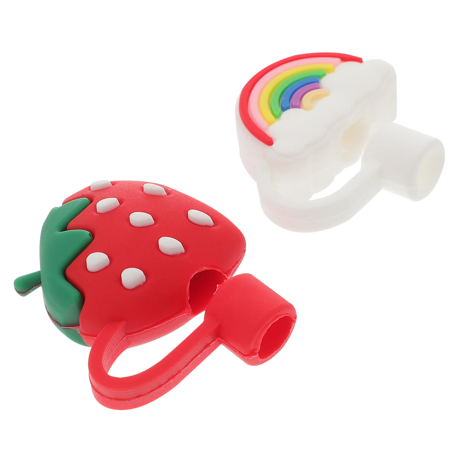 

2 Pcs Stainless Steel Kids Cups Silicone Straws Straw Toppers Tumblers Straw Covers Cap Straw Tips Lids Cute Straws