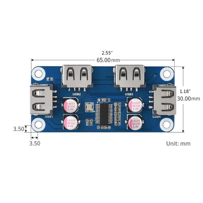 Плата расширения J0PB USB 2 0 HUB совместимая с Raspberry Pi 4 B 3 + 2B Zero W WH портами |