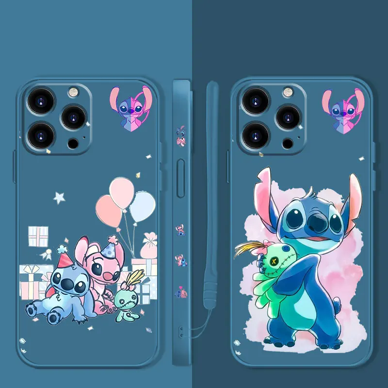 

Cartoon Stitch Angel Balloon Premium For iPhone 8 Plus 13 Pro Max 14 XS XR X 11 6 12 7 Mini SE2 5S 6S SE2022 5 Case Liquid