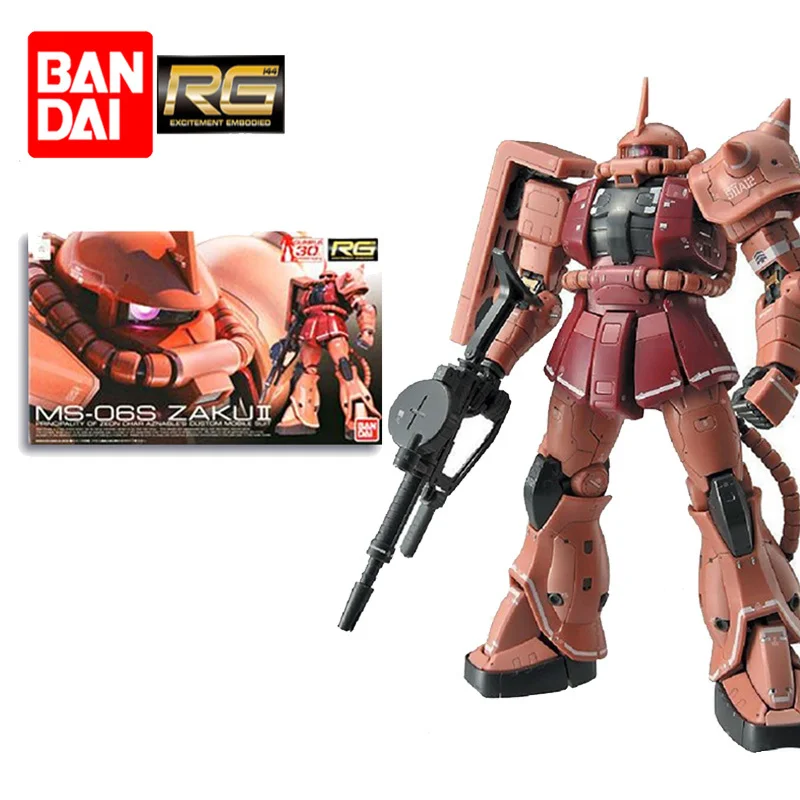 

Bandai Original Gundam Model RG 02 1/144 MS-06S ZAKUⅡ Gundam Plastic Mobile Suit Anime Action Figures Toys Gifts for Children