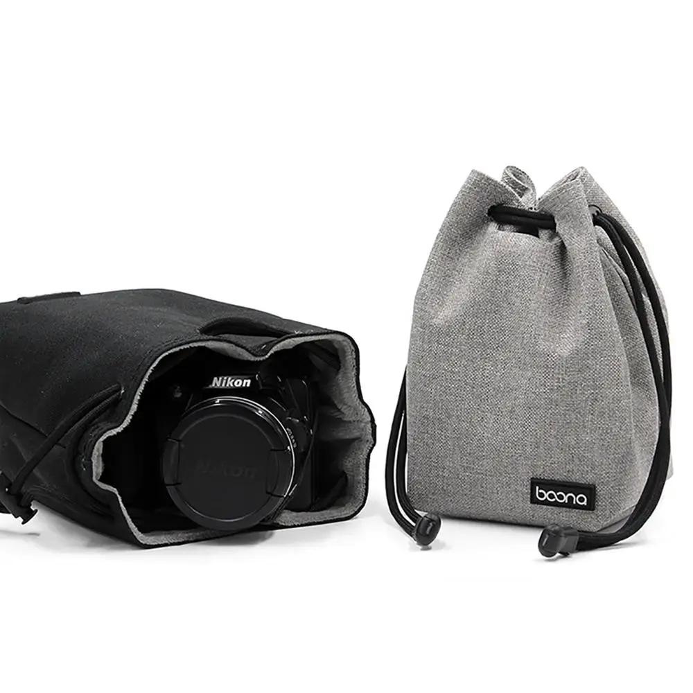 BOONA Camera Bag Backpack Lens Drawstring Pouch Fleece Waterproof bag Protect for DSLR Nikon Canon Sony Pentax |