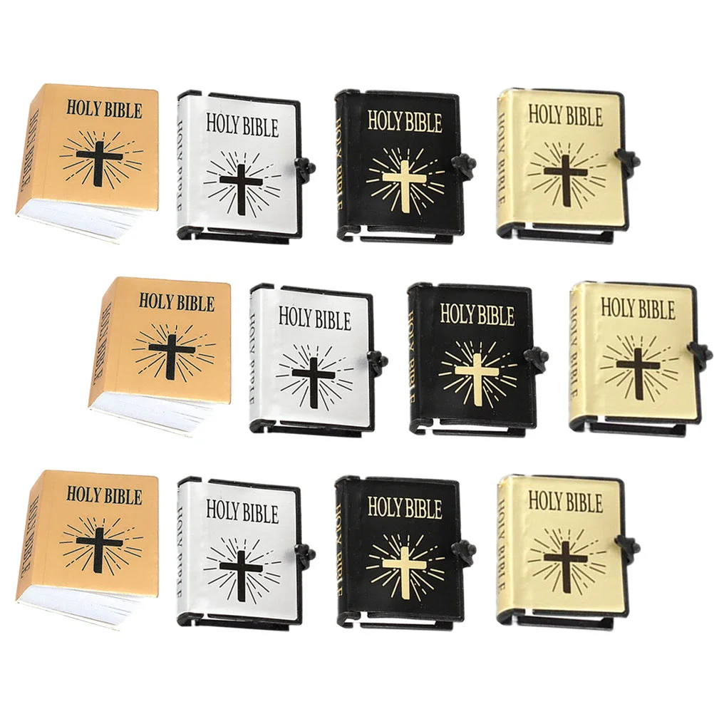 

12pcs Decorative Book Model Ornaments Miniature Bible Books For Mini House