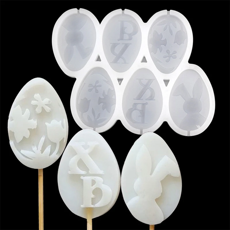 

1Pc Easter Lollipop Silicone Mold Epoxy Resin Candy Mould Cake Decorating Tools Kitchen Supplies Bakeware Baking Accessories