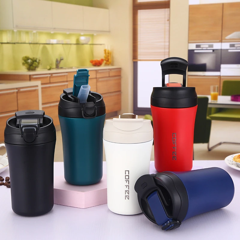 

400ml Double Layer 304 Stainless Steel Insulated Straw Bottle Baby Travel Thermos Bottles Children Coffee Mugs Vacuum Flask