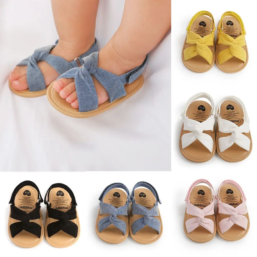 

Newborn Infant Baby Girl Summer Kids Shoes Soft Sole Crib Prewalker Toddler Anti-Slip Solid Ruffled First Walkers 0-18M