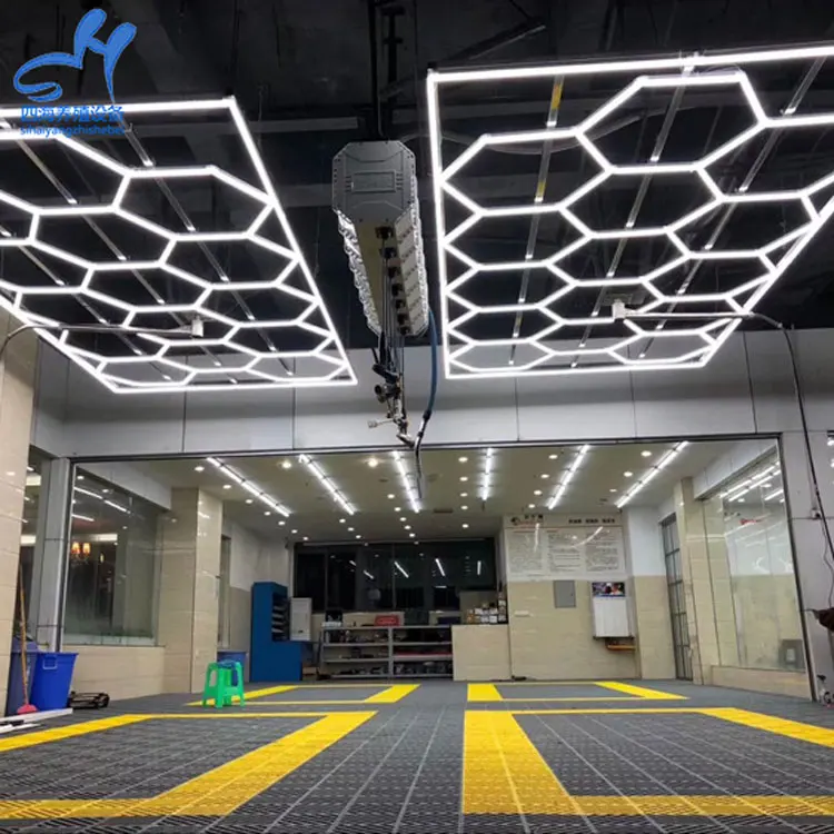 

8 Feet *15.7 F Eet Deformable Led Liner High Bay Lamp Hanging Hexagon Detailing Led Home Hexagon Modular Ceiling Garage Light