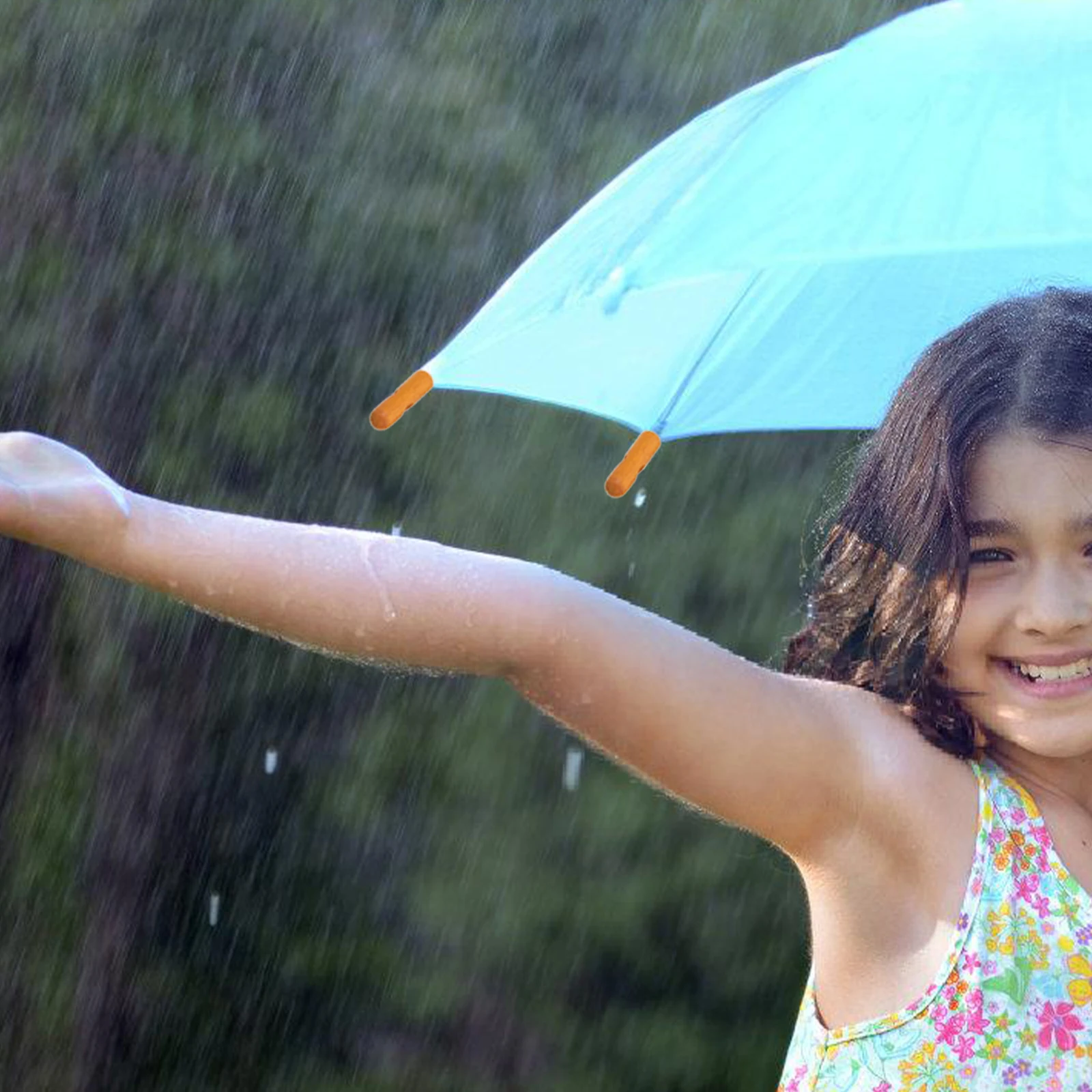 

10 шт., аксессуары для зонтов, длинная ручка, желтая деревянная крышка, складная крышка, детали для ремонта, бусины, детский наконечник для зонта, замена солнца