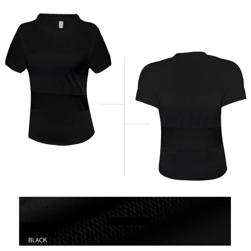 Женская Спортивная футболка сетчатая дышащая рубашка для йоги женский топ бега и