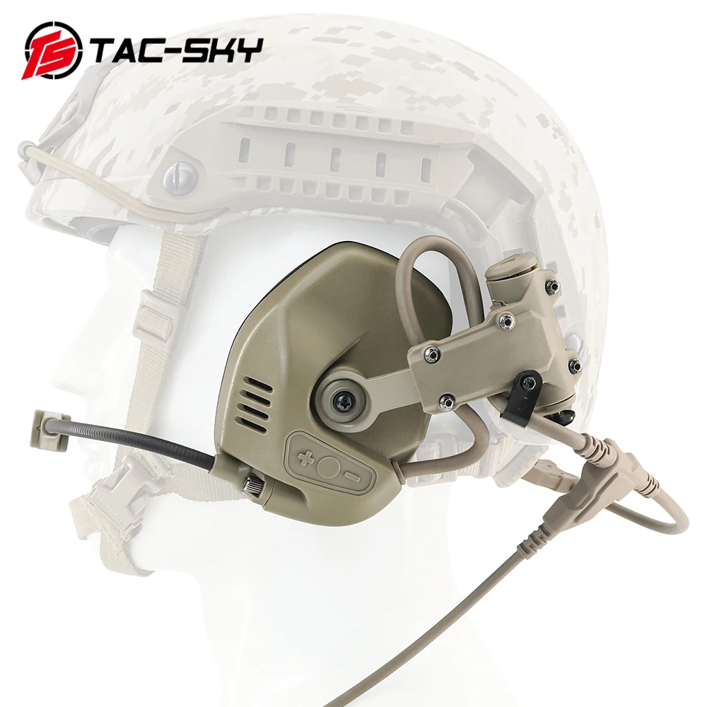 Tactical Headset RAC Tactical Rail Communication Noise Headset Reduction Compatible with Fast Helmet Tactical High-Cut Headset