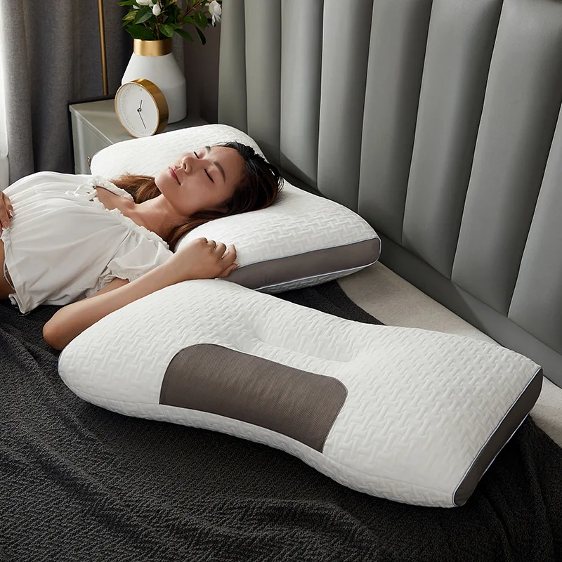 New 3D SPA Massage Pillow Partition To Help Sleep and Protect The Neck Pillow Knitted Cotton Pillow Bedding