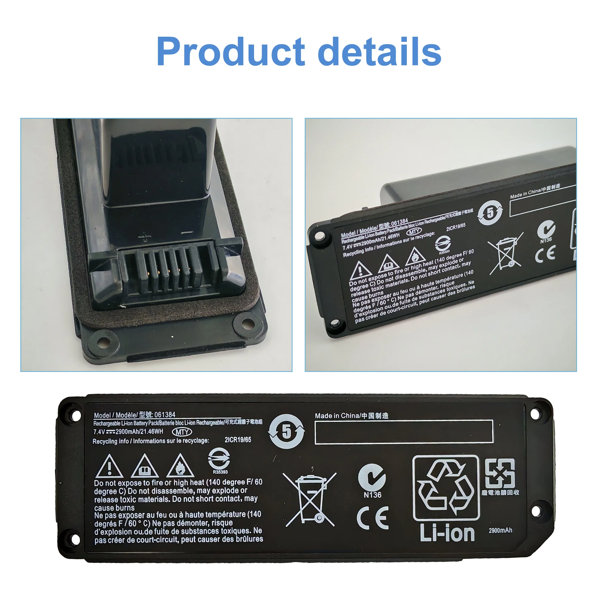 Фото 7,4 В 2900 мАч 061384 061385 061386 063404 063287 Батарея для BOSE SoundLink Mini I Bluetooth-динамик Перезаряжаемая батарея №3