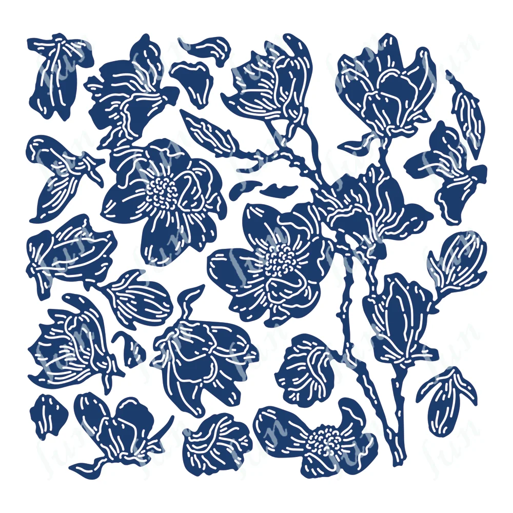 

New Arrival Magical Magnolia Flowers Die Set Metal Cutting Dies Stencils for Diy Scrapbooking Decorative Embossing Handcraft