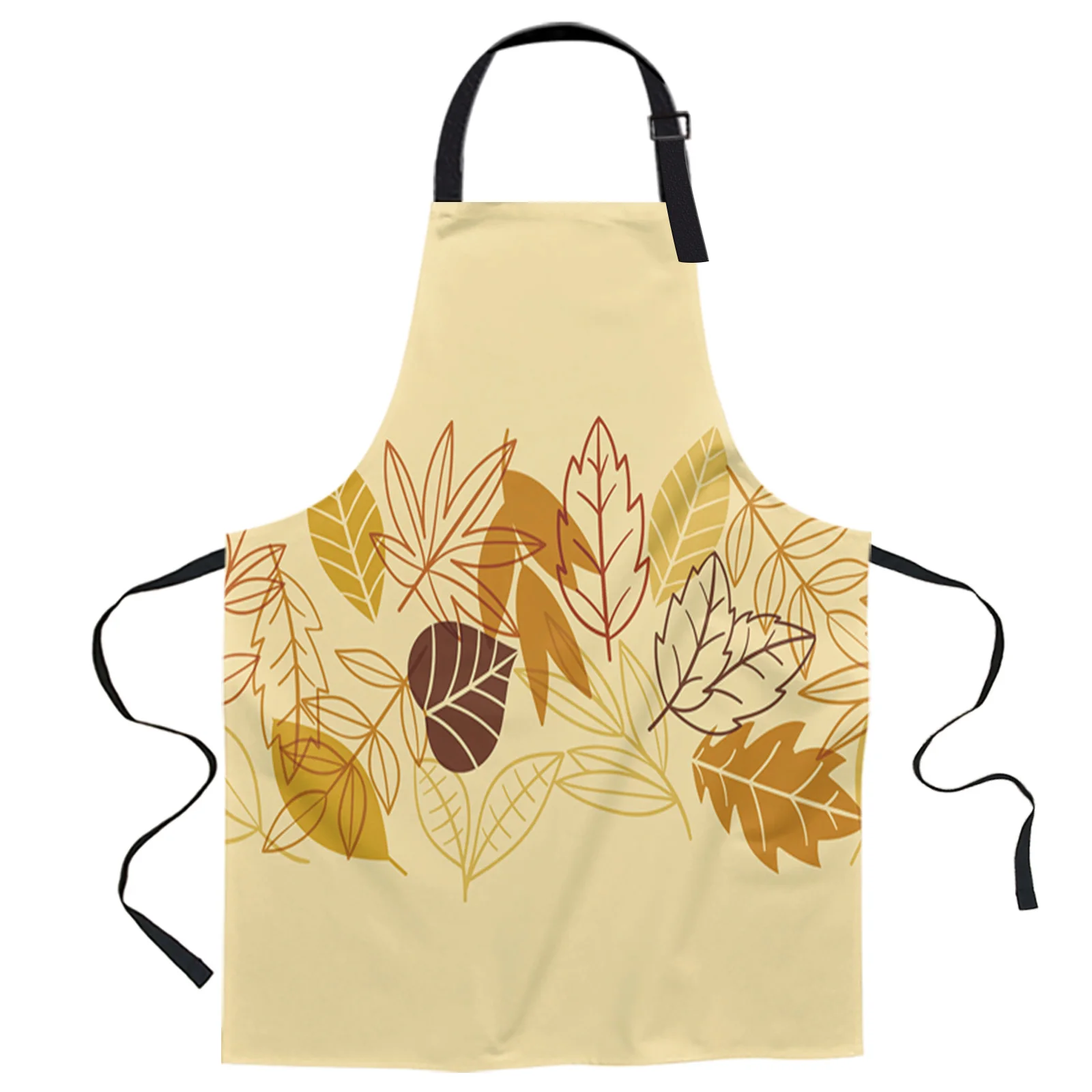 

Autumn Maple Leaf Lines Kitchen Bibs Oven Gloves Cooking Ladies Kids Aprons Cuffs Baking Accessories