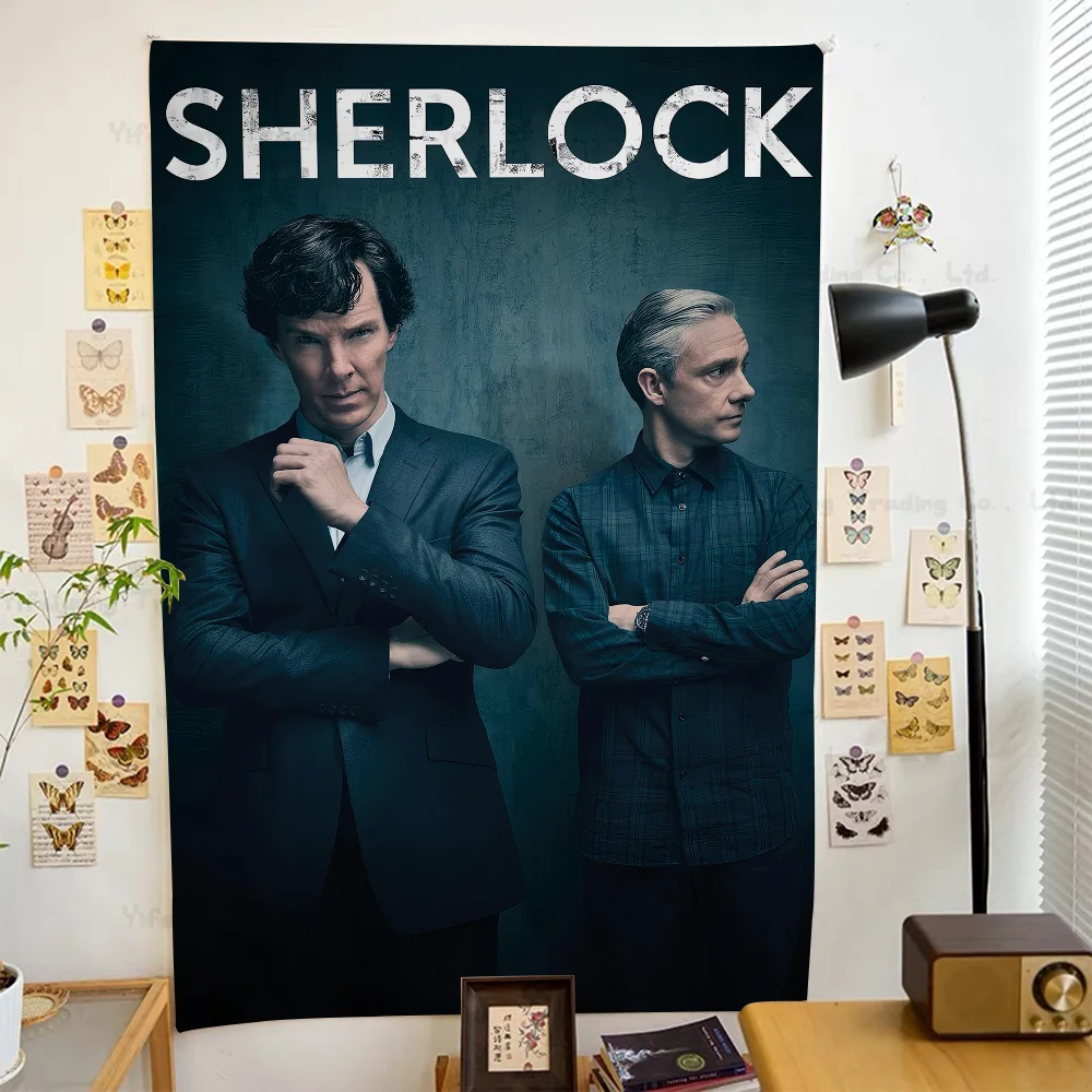 S-Sherlock H-Holmes большой настенный гобелен с принтом художественная научная