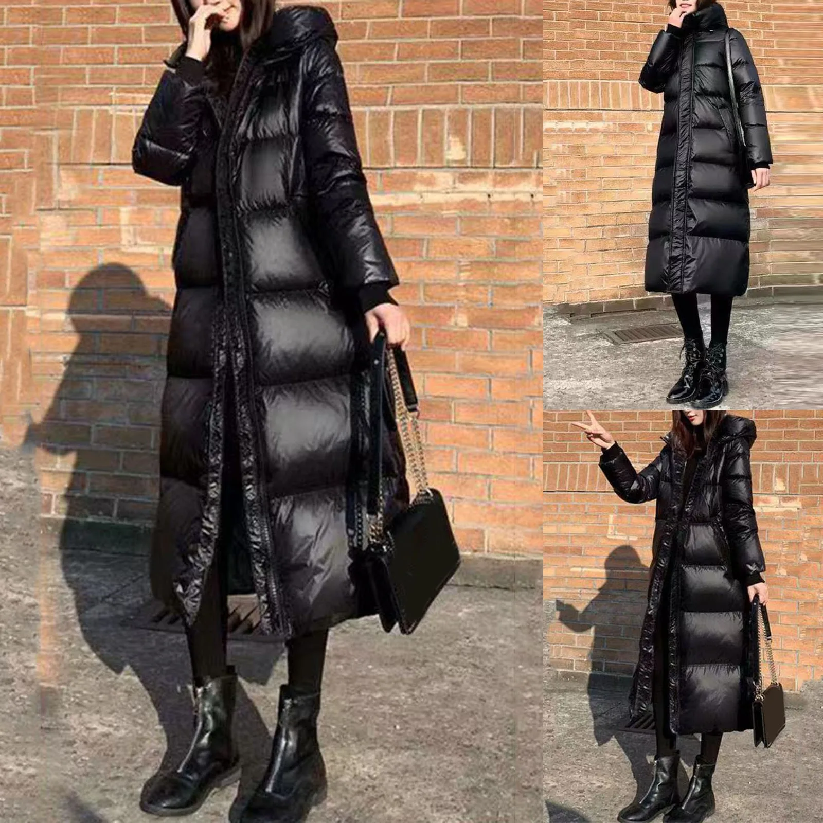 

2022 зимняя одежда для женщин модное однотонное Пальто Черное Длинное свободное женское пуховое пальто зимняя куртка для беременных