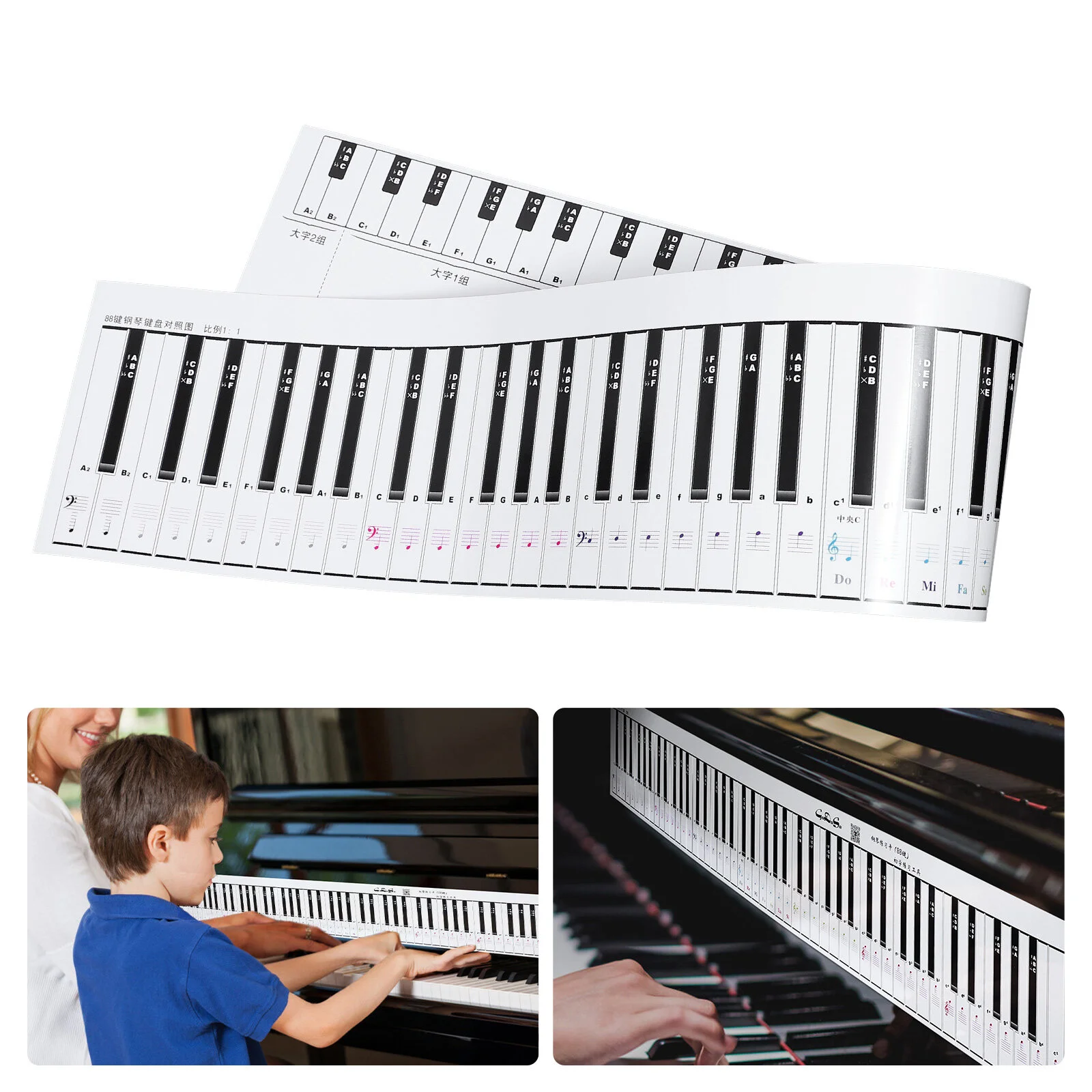 

Piano Key Practice Sheet Musical Toys Keyboard Comparison Paper 88 Simulation Keys Exercise Aid Chart Child Finger Standard