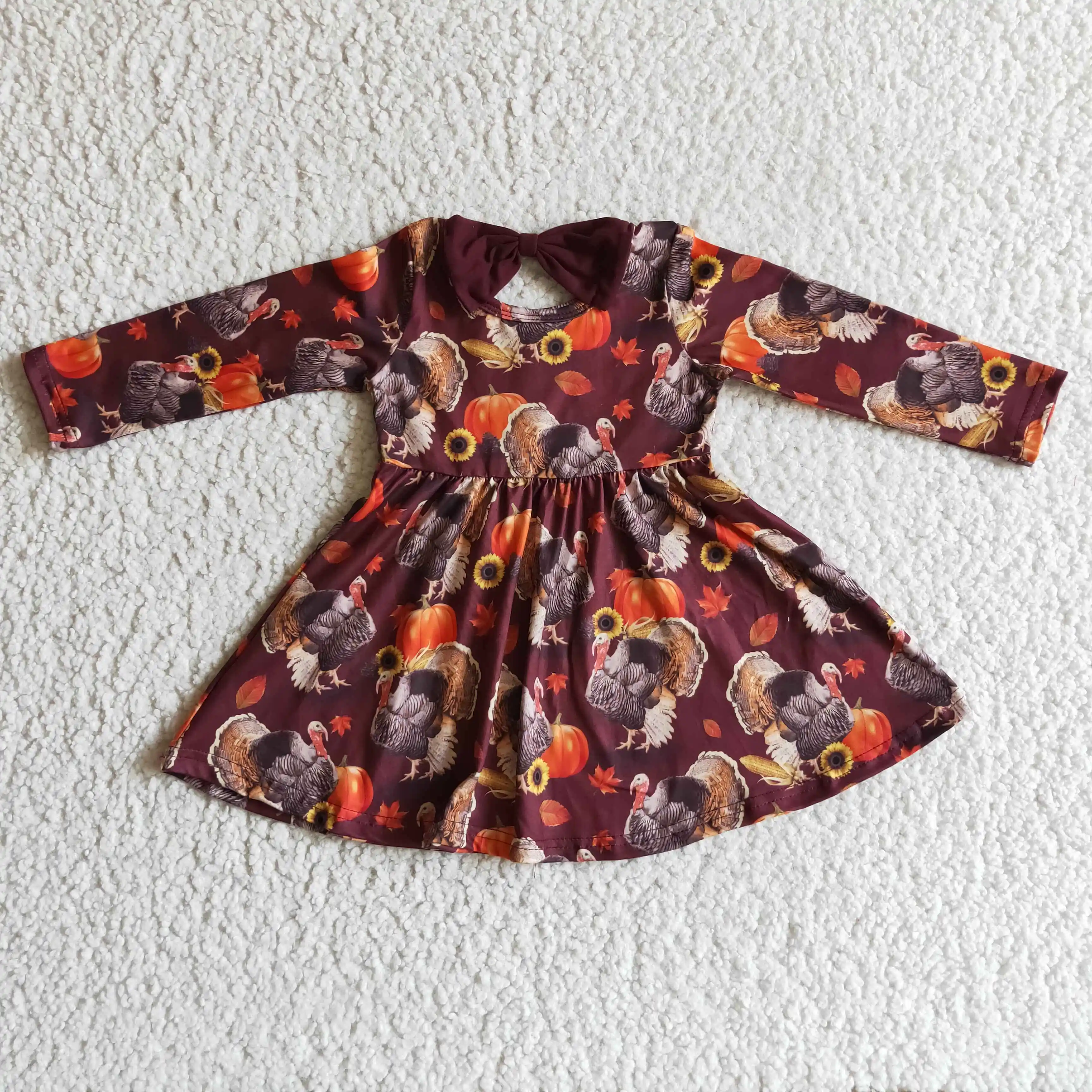 Wholesale Alpine Cow Print Girl's Short Sleeve Comfort Dress images - 6