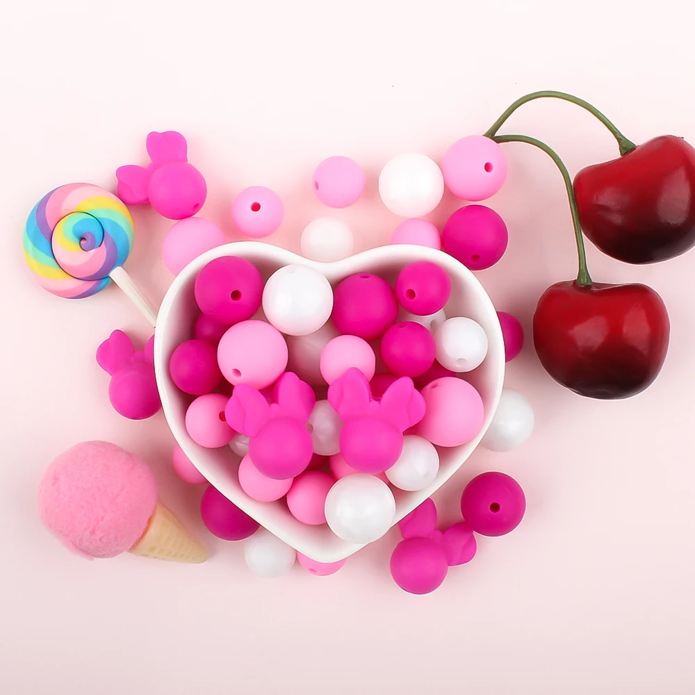 50Pcs Новый Силиконовые Бусины Мультфильм Форма Набор Для Изготовления Ювелирных