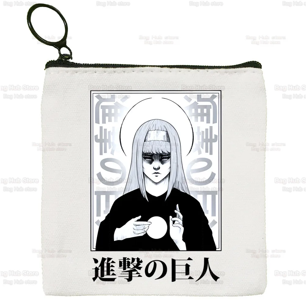 Attack on Titan Shingeki No Kyojin Liberty Eren Levi Canvas Coin Purse Storage Pouch Canvas Bag  New Coin Bag Key Coin Purse