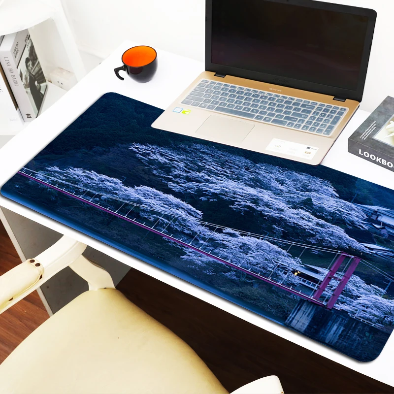 

Computer Desks Blue Sakura Cute Mouse Pad Xxl Gamer Cabinet Games Desk Accessories Mousepad Anime Keyboard Mat Gaming Mats Pc