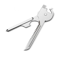 1pc 6 in 1 stainless steel key key ring chain pendant pocket cutter mini knife unboxing knife screwdriver