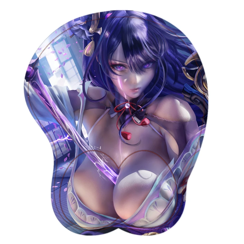 

Game Genshin Impact Final Fantasy Anime Girl Big Oppai Breast Ass 3D Mouse Pad Mat with Wrist Rest Soft Silicone