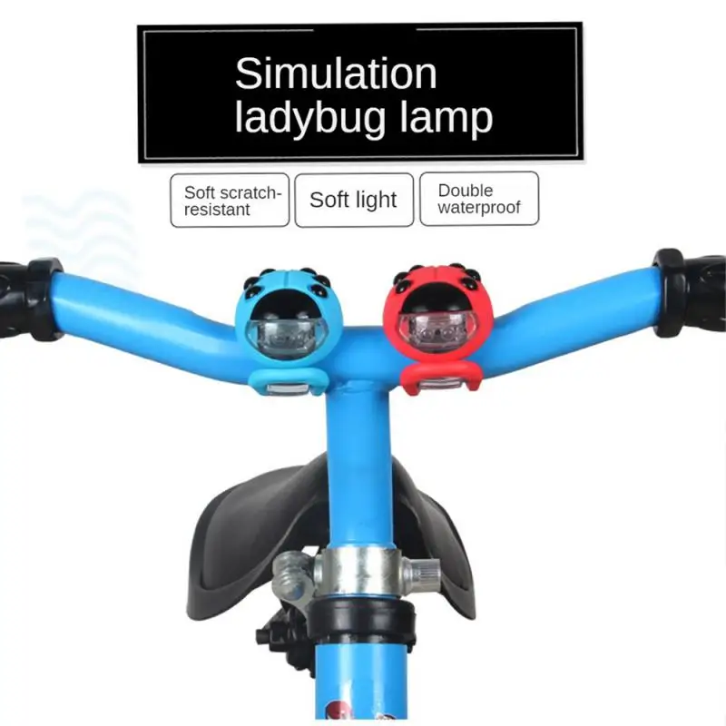 

Bicycle Lights Waterproof Rechargeable Bicycle Silicone Ladybug Light LED Balance Car Headlight MTB Sliding Step Lantern Lamp