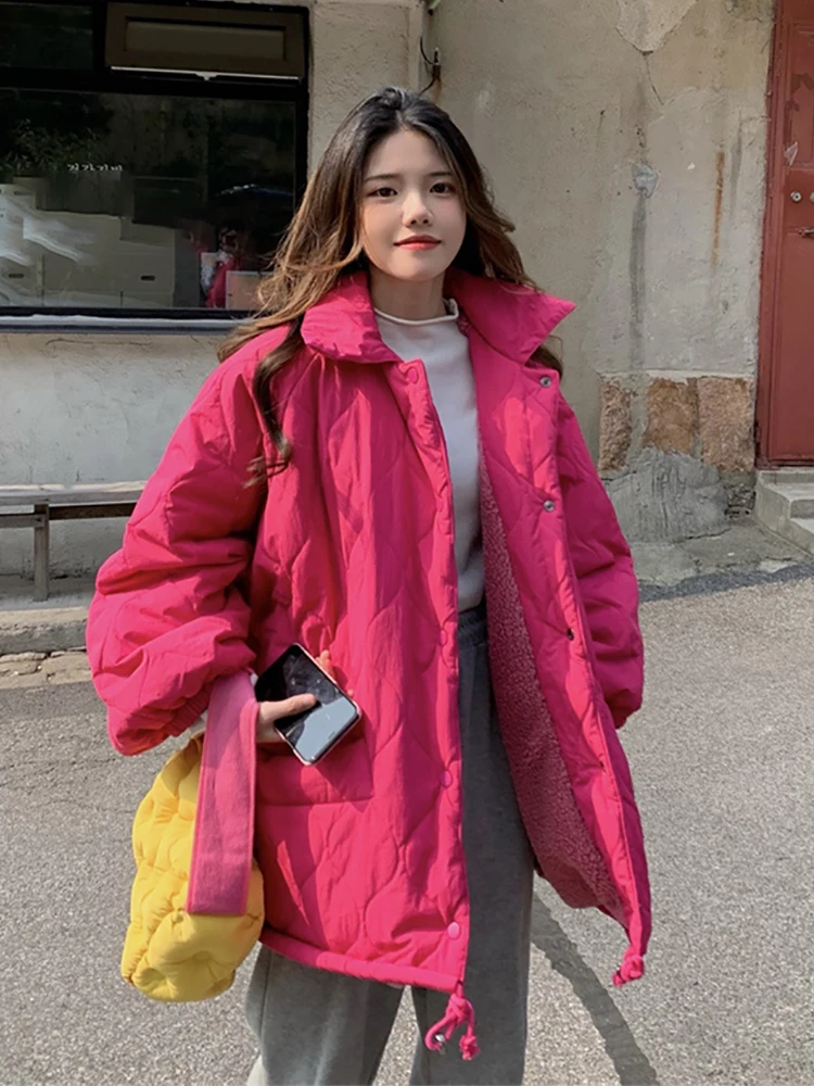 WYWMY Winter Cotton Padded Coats Women's Winter Short Vintage Bread Coat Fashion Loose Thick Warm Parkas Korean Winter Clothing