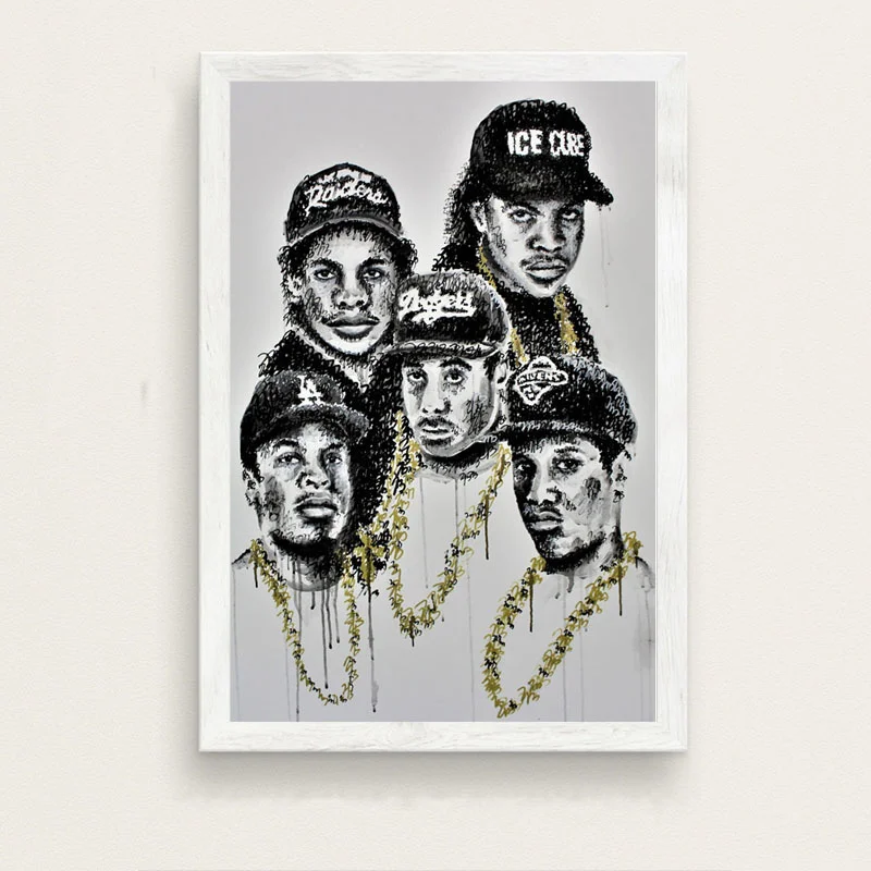 N.w.a хип-хоп кубик льда Dr.dre Eazy-e постер и печать винтажный Декор Картина на холсте