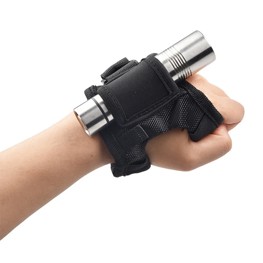 

Diving Flashlight Gloves Hands-Free Flashlight Glove Hunting Water Sports Underwater Scuba Diving Torch Holder Hand Wrist Strap