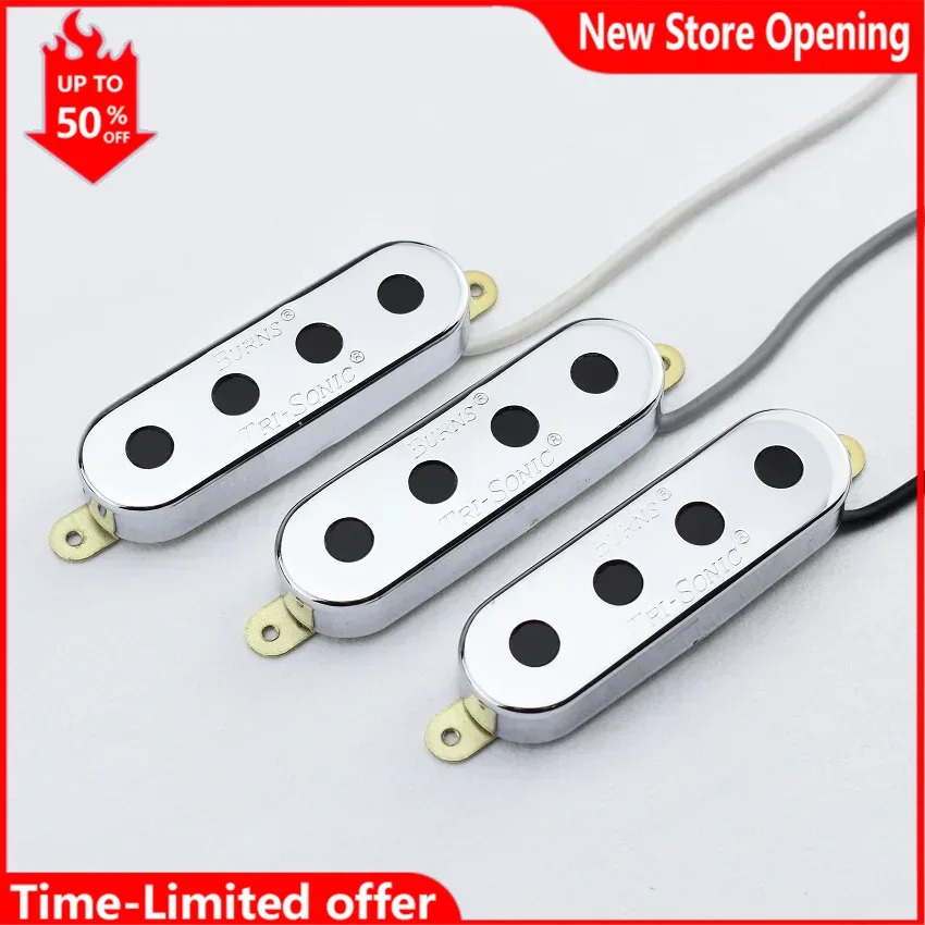 Звукосниматели Alnico Tri-Sonic Single Bass для 4-струнной электрической басы хром 1 комплект