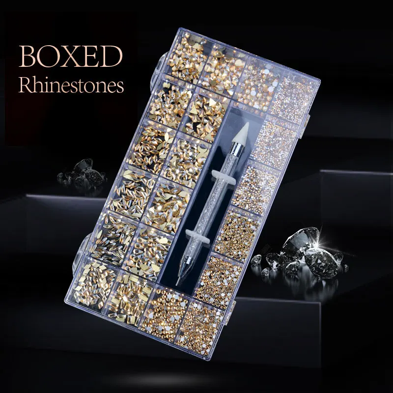 2800pcs Nail Art Rhinestones Kit Crystal Nail Decoration Gem stones Nail Charms for Nail Art 3D Jewelry Nail Accessories Tools enlarge