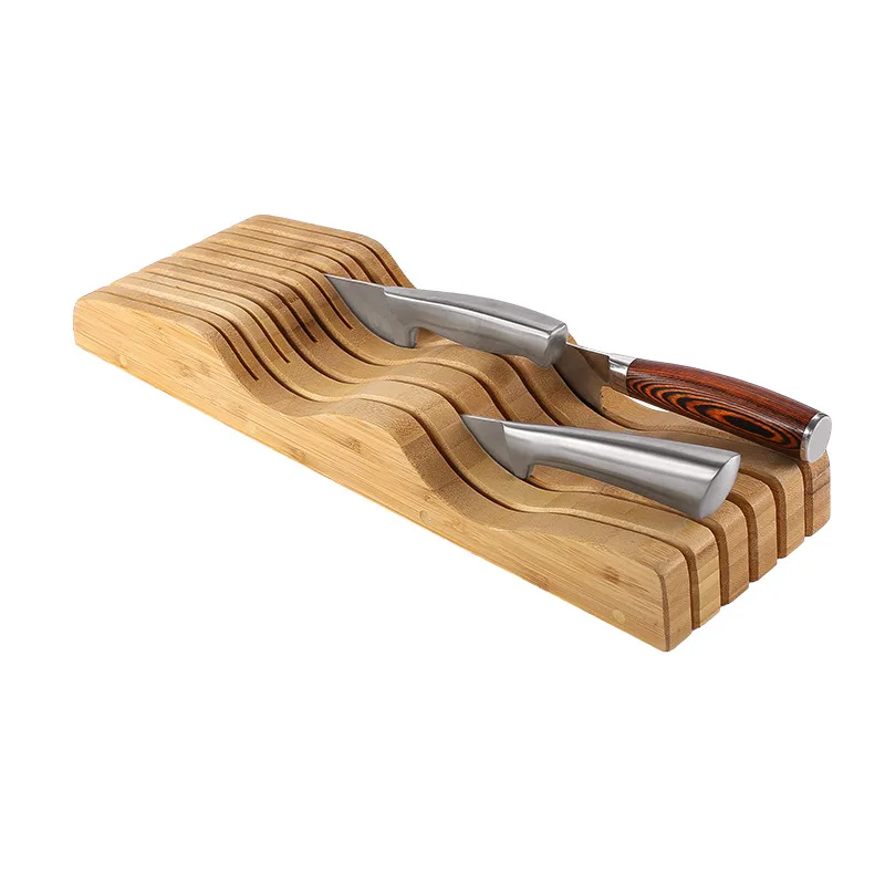 

Bamboo Knife Blocks Holder Kitchen Knives Organizer