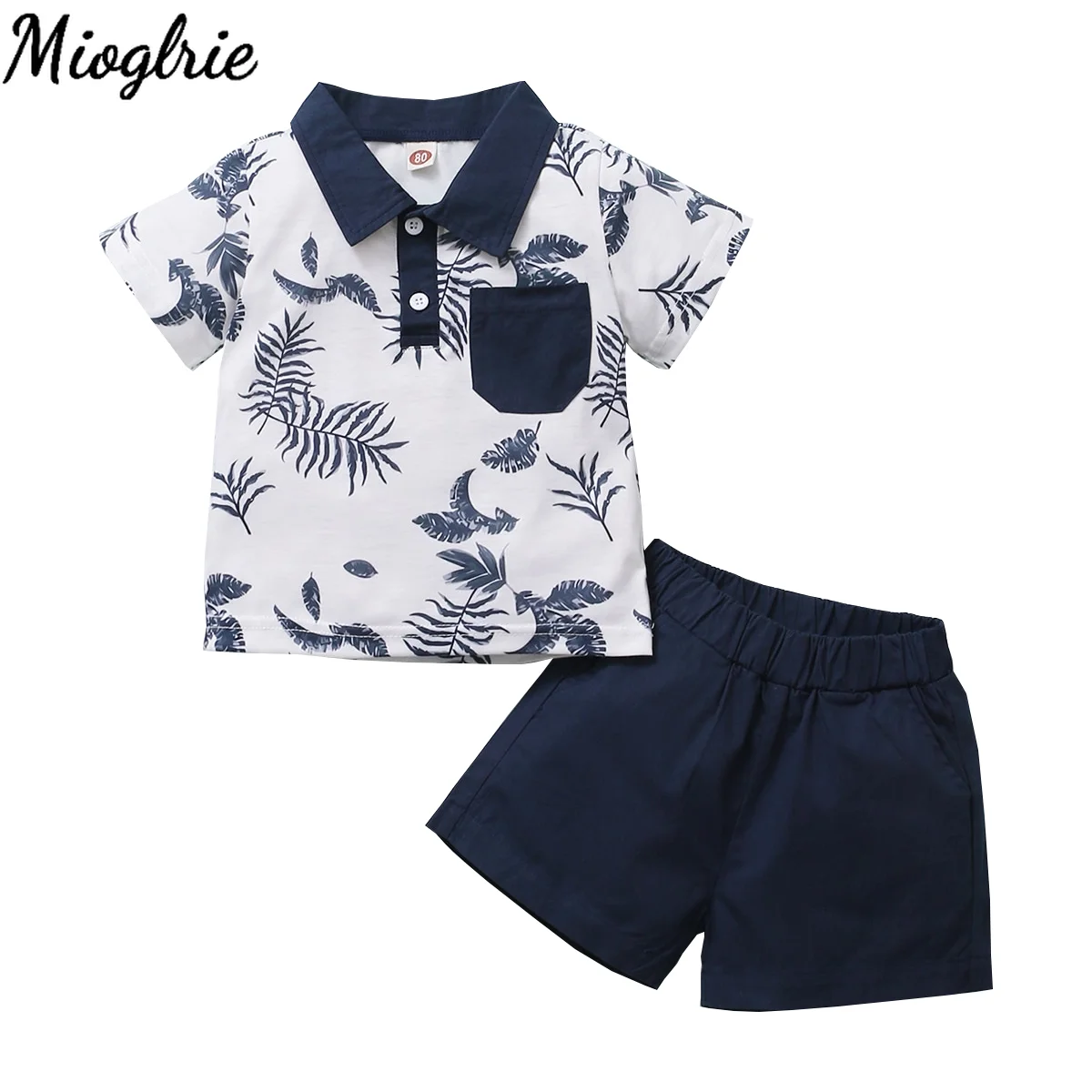 

2 шт./комплект, Детский костюм с коротким рукавом и цветочным принтом