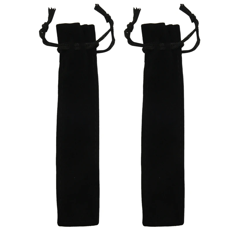 

100 Pcs Black Velvet Pen Pouch Sleeve Holder Single Pen Bag Case Pencil Bag