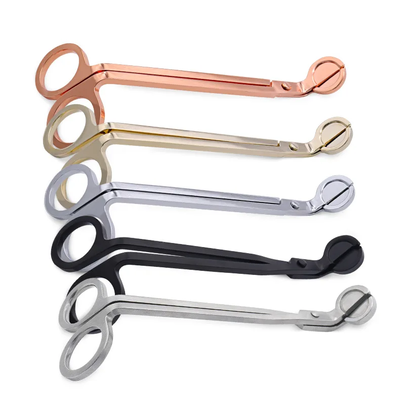 

Candle Wick Trimmer Stainless Steel Candle scissors trim wick Cutter Snuffer Round head 18cm Black Rose Gold Silver Red Bronze