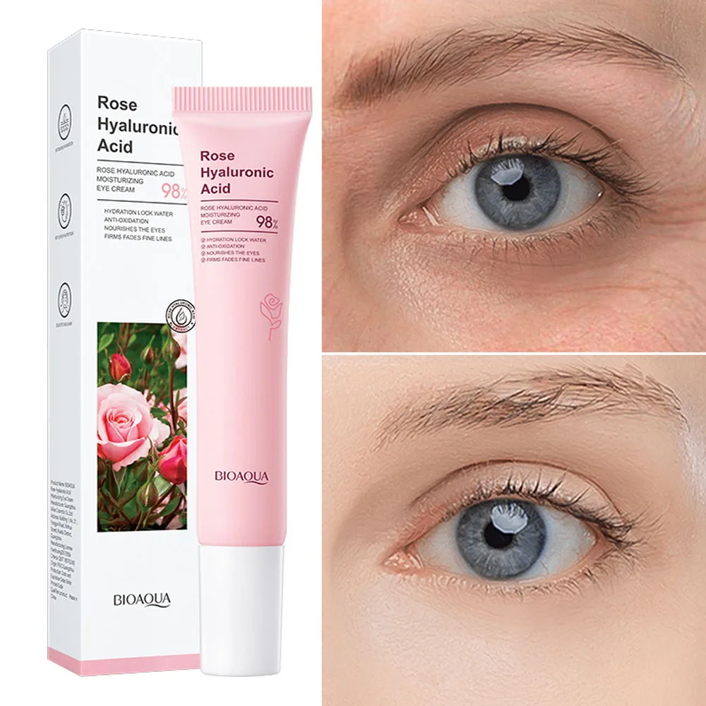 Rose Hyaluronic Acid Moisturizing Eye Cream Anti Dark Circles Eyes Bag Anti-wrinkle Anti-aging Brighten Eyes Skin Care Cosmetics
