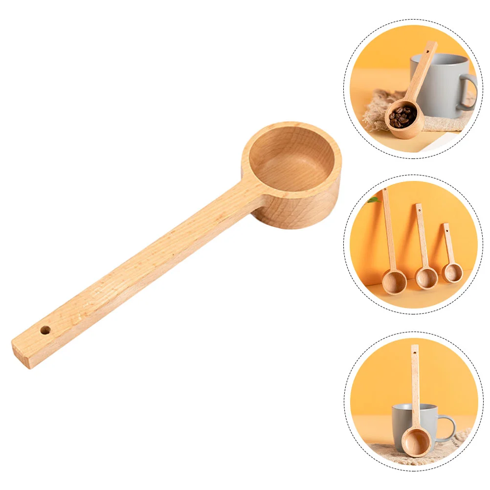 

Spoon Scoop Coffee Measuring Wooden Wood Tea Tool Beans Bean Powder Spoons Groundscoops Simple Scooper Household Kitchen