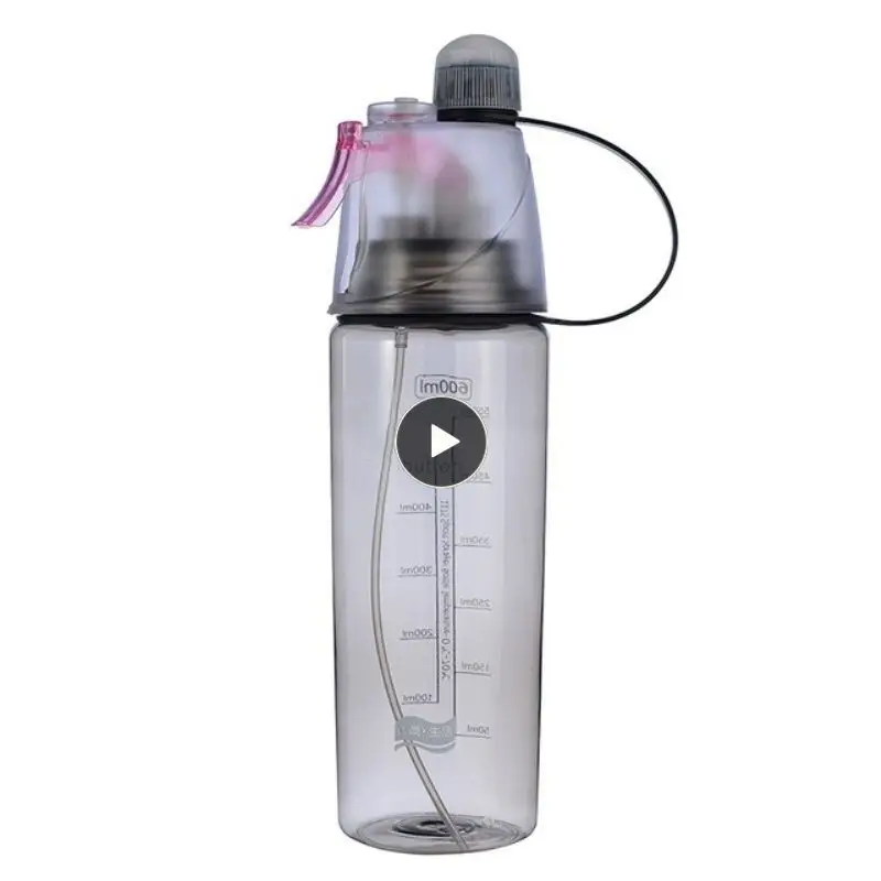 

600ML Summer Cup Spray Water Bottle Silicone Portable Outdoor Sports Gym Drinking Drinkware Bottles Shaker Hiking Camping Tools