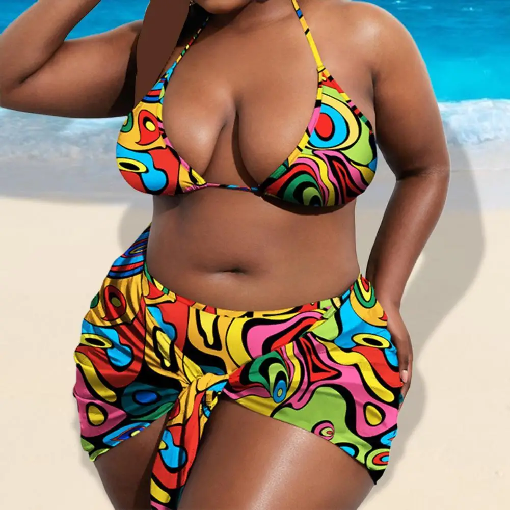 Купальный костюм из 3-х предметов сверхмягкий нейлоновый не выцветающий большие