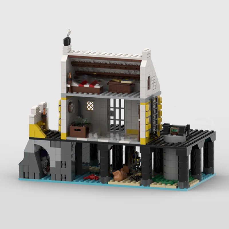 Moc-10320 Средневековая серия пиратов ElDorado расширяющая модель двора Барракуды залив