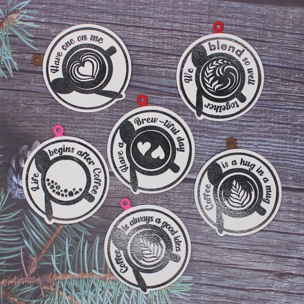 KSCRAFT кофейная бирка штамп и металлические штампы трафареты для сделай сам